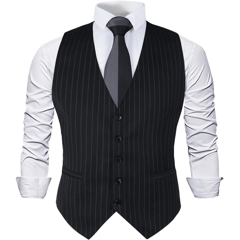 Men Formal Wear Dress - Mens Pinstripe Business Suit Vest Formal