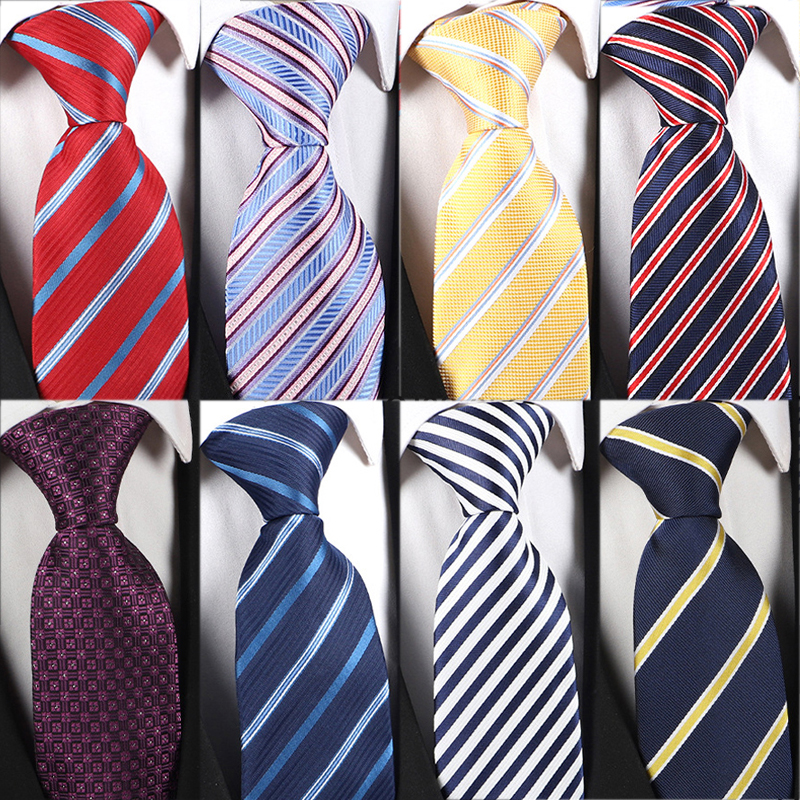 Men Formal Wear With Tie - 8cm New Fashion Stripes Plaid Men's