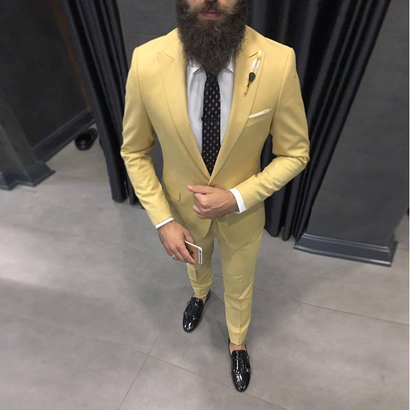 Latest Men Formal Wear - 2025 Latest Yellow Men Suits for