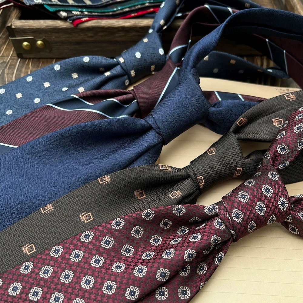 Men Formal Wear With Tie - New Trendy Navy Brown Neckties For