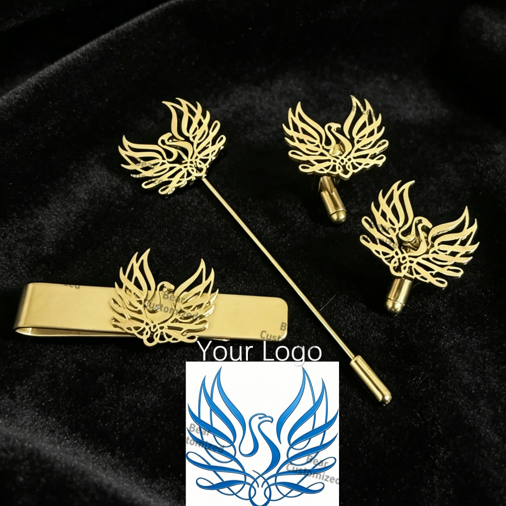 Men Formal Wear With Tie - Custom Cufflink Tie Set Bar Personalized
