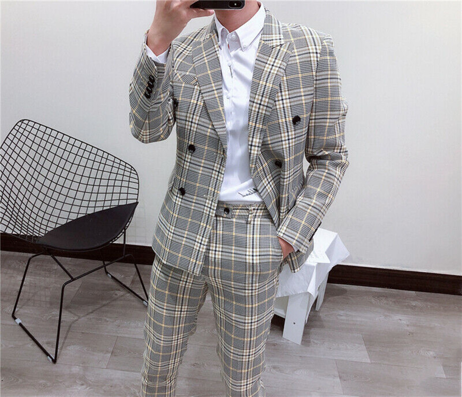 Latest New Style Smoking Plaid - đánh giá và giá Latest Men Formal Wear