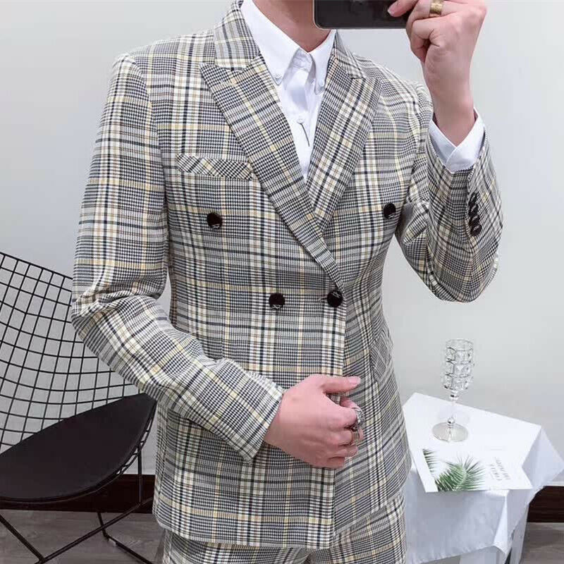 Latest New Style Smoking Plaid - đánh giá và giá Latest Men Formal Wear