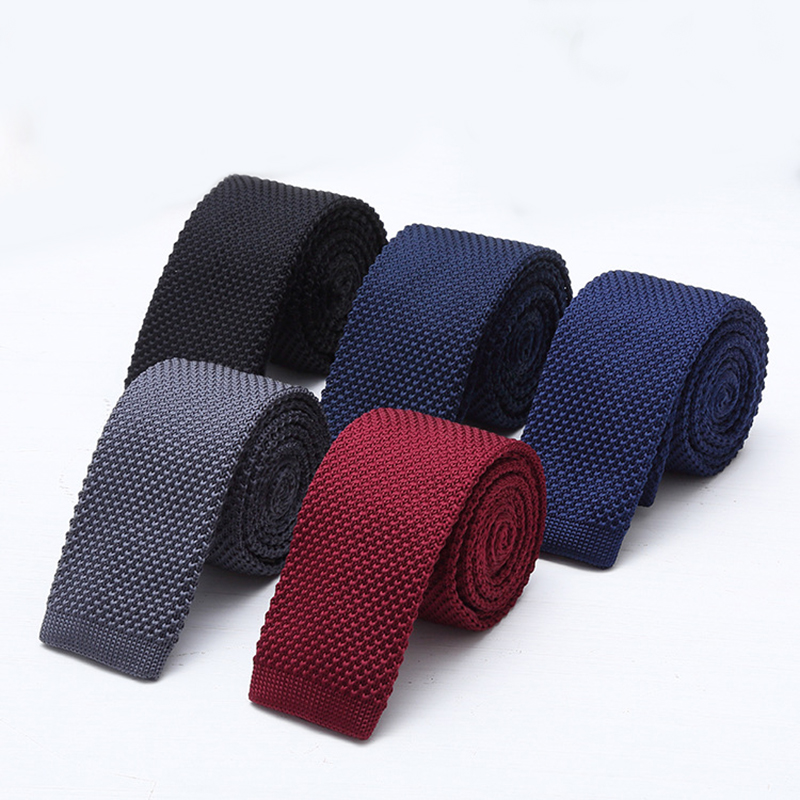 6cm Solid Black White Knitted  - đánh giá và giá Men Formal Wear With Tie