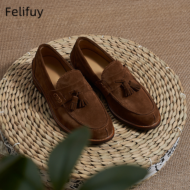 New Brown Men Flat Loafers Cow - đánh giá và giá Men Formal Wear Dress