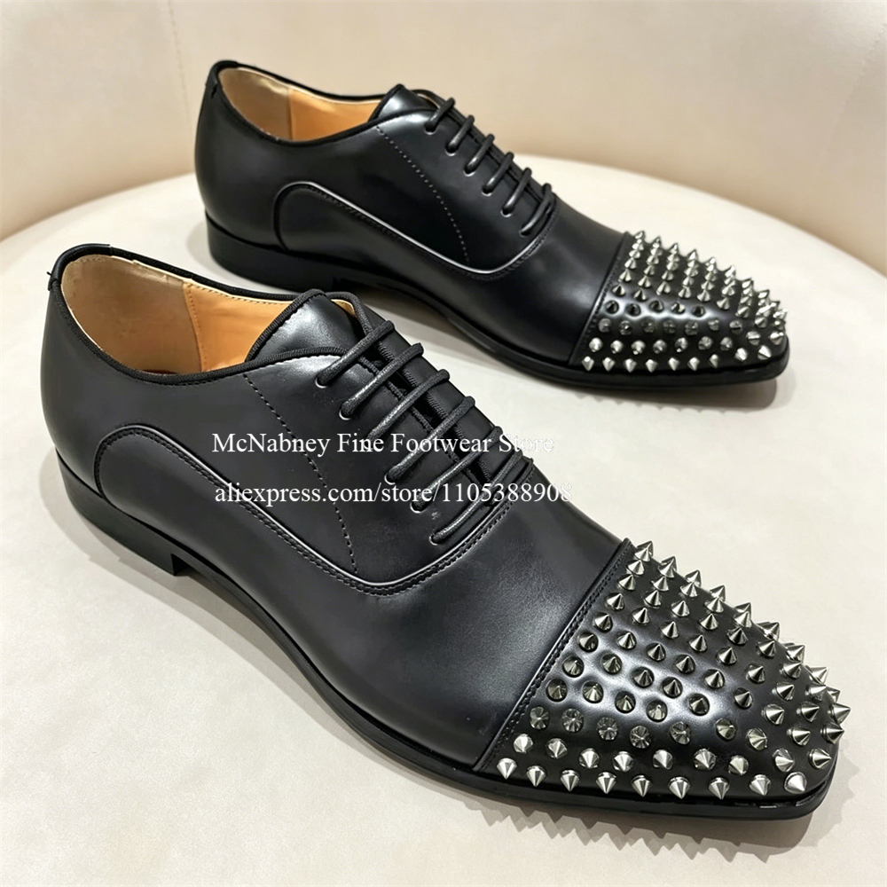 Spike Studs Leather Dress Shoe - đánh giá và giá Men Formal Wear Dress